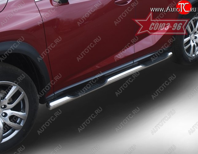 18 089 р. Защита порогов с проступью Souz-96 (d76) Lexus NX300h Z10 дорестайлинг (2014-2017)  с доставкой в г. Майкоп