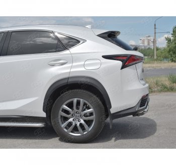 17 899 р. Защита заднего бампера (Ø63 мм, нержавейка) SLITKOFF Lexus NX300h Z10 дорестайлинг (2014-2017)  с доставкой в г. Майкоп. Увеличить фотографию 2