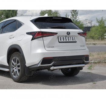 17 899 р. Защита заднего бампера (Ø63 мм, нержавейка) SLITKOFF Lexus NX300h Z10 дорестайлинг (2014-2017)  с доставкой в г. Майкоп. Увеличить фотографию 3