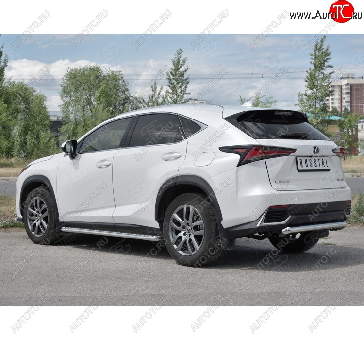 17 899 р. Защита заднего бампера (Ø63 мм, нержавейка) SLITKOFF Lexus NX300h Z10 дорестайлинг (2014-2017)  с доставкой в г. Майкоп