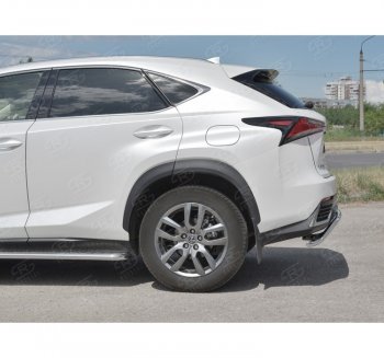 15 999 р. Защита заднего бампера (Ø42 мм волна, нержавейка) SLITKOFF Lexus NX300h Z10 дорестайлинг (2014-2017)  с доставкой в г. Майкоп. Увеличить фотографию 2