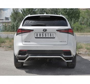 15 999 р. Защита заднего бампера (Ø42 мм волна, нержавейка) SLITKOFF Lexus NX300h Z10 дорестайлинг (2014-2017)  с доставкой в г. Майкоп. Увеличить фотографию 4