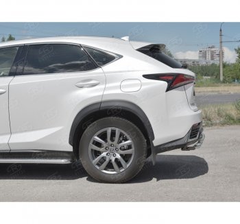 19 699 р. Защита заднего бампера (2 трубы Ø63 и 42 мм, нержавейка) SLITKOFF Lexus NX300h Z10 дорестайлинг (2014-2017)  с доставкой в г. Майкоп. Увеличить фотографию 2