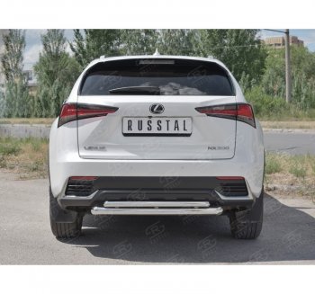 19 699 р. Защита заднего бампера (2 трубы Ø63 и 42 мм, нержавейка) SLITKOFF Lexus NX300h Z10 дорестайлинг (2014-2017)  с доставкой в г. Майкоп. Увеличить фотографию 4