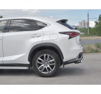 12 999 р. Защита заднего бампера (Ø75х42 мм, нержавейка) Russtal Lexus NX300h Z10 дорестайлинг (2014-2017)  с доставкой в г. Майкоп. Увеличить фотографию 2