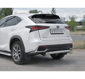12 999 р. Защита заднего бампера (Ø75х42 мм, нержавейка) Russtal Lexus NX300h Z10 дорестайлинг (2014-2017)  с доставкой в г. Майкоп. Увеличить фотографию 3