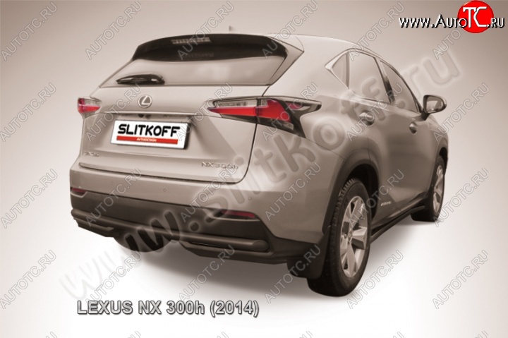 6 999 р. Защита заднего бампера из трубы d57 Slitkoff Lexus NX300h Z10 дорестайлинг (2014-2017) (Цвет: серебристый)  с доставкой в г. Майкоп