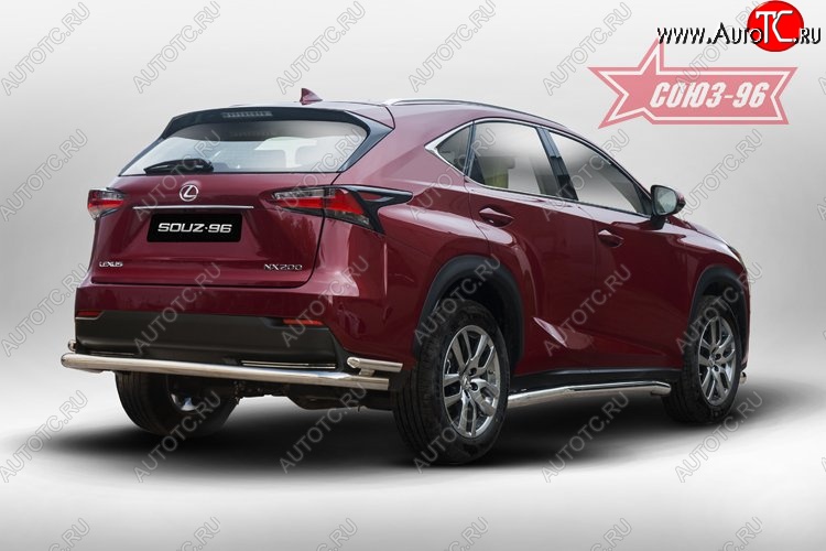 17 234 р. Двойная заднего бампера Souz-96 (d60/42) Lexus NX200T Z10 (2014-2017)  с доставкой в г. Майкоп