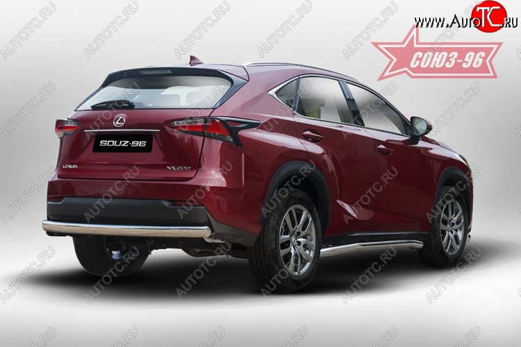 15 614 р. Защита заднего бампера Souz-96 (овал 75х42) Lexus NX200T Z10 (2014-2017)  с доставкой в г. Майкоп