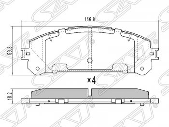 Колодки тормозные SAT (передние) Lexus RX350  AL10 - RX450H  AL10