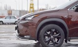 16 999 р. Защита переднего бампера (2 трубыØ42 мм, нержавейка) SLITKOFF  Lexus NX200  Z10 (2014-2017) дорестайлинг  с доставкой в г. Майкоп. Увеличить фотографию 3