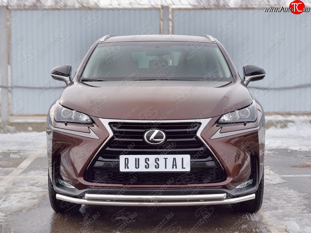 16 999 р. Защита переднего бампера (2 трубыØ42 мм, нержавейка) SLITKOFF  Lexus NX200  Z10 (2014-2017) дорестайлинг  с доставкой в г. Майкоп