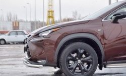 18 799 р. Защита переднего бампера (2 трубыØ63 и 42 мм, нержавейка) SLITKOFF Lexus NX200 Z10 дорестайлинг (2014-2017)  с доставкой в г. Майкоп. Увеличить фотографию 3