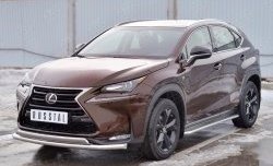 14 349 р. Защита переднего бампера (2 трубыØ63 и 75х42 мм, нержавейка) Russtal Lexus NX200 Z10 дорестайлинг (2014-2017)  с доставкой в г. Майкоп. Увеличить фотографию 2