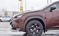 14 349 р. Защита переднего бампера (2 трубыØ63 и 75х42 мм, нержавейка) Russtal Lexus NX200 Z10 дорестайлинг (2014-2017)  с доставкой в г. Майкоп. Увеличить фотографию 3
