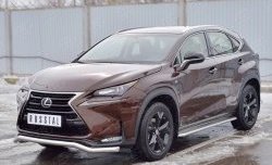 16 949 р. Защита переднего бампера (Ø63 мм волна, нержавейка) SLITKOFF  Lexus NX200  Z10 (2014-2017) дорестайлинг  с доставкой в г. Майкоп. Увеличить фотографию 2