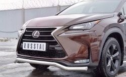 16 949 р. Защита переднего бампера (Ø63 мм волна, нержавейка) SLITKOFF  Lexus NX200  Z10 (2014-2017) дорестайлинг  с доставкой в г. Майкоп. Увеличить фотографию 4