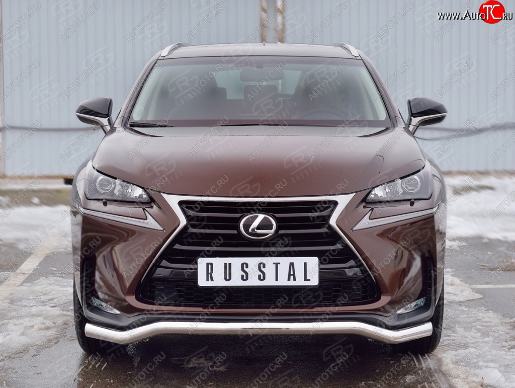 16 949 р. Защита переднего бампера (Ø63 мм волна, нержавейка) SLITKOFF  Lexus NX200  Z10 (2014-2017) дорестайлинг  с доставкой в г. Майкоп