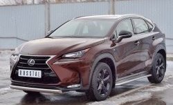 11 599 р. Защита переднего бампера (Ø75х42 мм, нержавейка) Russtal Lexus NX200 Z10 дорестайлинг (2014-2017)  с доставкой в г. Майкоп. Увеличить фотографию 2
