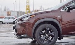 11 599 р. Защита переднего бампера (Ø75х42 мм, нержавейка) Russtal Lexus NX200 Z10 дорестайлинг (2014-2017)  с доставкой в г. Майкоп. Увеличить фотографию 3