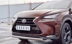11 599 р. Защита переднего бампера (Ø75х42 мм, нержавейка) Russtal Lexus NX200 Z10 дорестайлинг (2014-2017)  с доставкой в г. Майкоп. Увеличить фотографию 4
