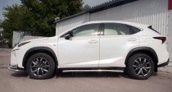 21 599 р. Защита порогов из круглой трубы диаметром 63 мм SLITKOFF Lexus NX200 Z10 дорестайлинг (2014-2017)  с доставкой в г. Майкоп. Увеличить фотографию 2