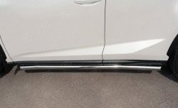 21 599 р. Защита порогов из круглой трубы диаметром 63 мм SLITKOFF Lexus NX200 Z10 дорестайлинг (2014-2017)  с доставкой в г. Майкоп. Увеличить фотографию 3