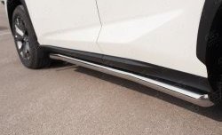 21 599 р. Защита порогов из круглой трубы диаметром 63 мм SLITKOFF Lexus NX200 Z10 дорестайлинг (2014-2017)  с доставкой в г. Майкоп. Увеличить фотографию 4