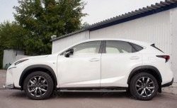 16 649 р. Защита порогов из овальной трубы диаметром 75x42 мм с проступью Russtal Lexus NX200 Z10 дорестайлинг (2014-2017)  с доставкой в г. Майкоп. Увеличить фотографию 2