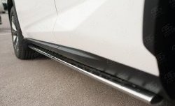 16 649 р. Защита порогов из овальной трубы диаметром 75x42 мм с проступью Russtal Lexus NX200 Z10 дорестайлинг (2014-2017)  с доставкой в г. Майкоп. Увеличить фотографию 3