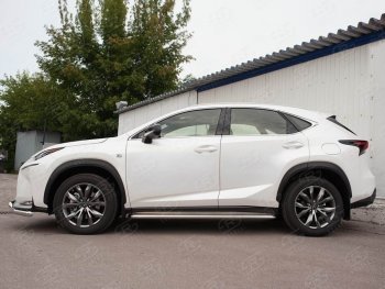 35 549 р. Широкая защита порогов с трубой диаметром 42 мм SLITKOFF v3 Lexus NX200 Z10 дорестайлинг (2014-2017)  с доставкой в г. Майкоп. Увеличить фотографию 4