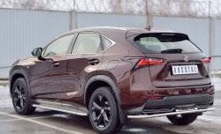17 599 р. Защита заднего бампера (Ø42 мм с надписью, нержавейка) SLITKOFF  Lexus NX200  Z10 (2014-2017) дорестайлинг  с доставкой в г. Майкоп. Увеличить фотографию 2