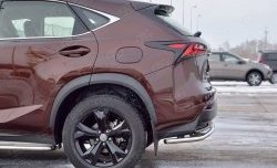 17 599 р. Защита заднего бампера (Ø42 мм с надписью, нержавейка) SLITKOFF  Lexus NX200  Z10 (2014-2017) дорестайлинг  с доставкой в г. Майкоп. Увеличить фотографию 3