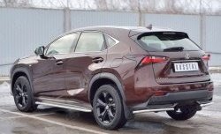 14 549 р. Защита заднего бампера (Ø42 мм уголки, нержавейка) SLITKOFF  Lexus NX200  Z10 (2014-2017) дорестайлинг  с доставкой в г. Майкоп. Увеличить фотографию 2