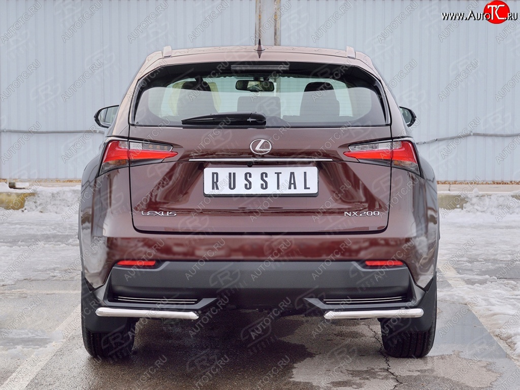 14 549 р. Защита заднего бампера (Ø42 мм уголки, нержавейка) SLITKOFF  Lexus NX200  Z10 (2014-2017) дорестайлинг  с доставкой в г. Майкоп