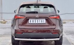Защита заднего бампера (Ø63 мм, нержавейка) SLITKOFF Lexus NX200  Z10 (2014-2017) дорестайлинг