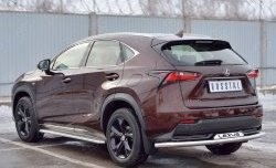 18 999 р. Защита заднего бампера (Ø63 мм с надписью, нержавейка) SLITKOFF Lexus NX200 Z10 дорестайлинг (2014-2017)  с доставкой в г. Майкоп. Увеличить фотографию 2
