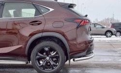 18 999 р. Защита заднего бампера (Ø63 мм с надписью, нержавейка) SLITKOFF Lexus NX200 Z10 дорестайлинг (2014-2017)  с доставкой в г. Майкоп. Увеличить фотографию 3
