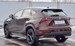 16 899 р. Защита заднего бампера (Ø63 мм уголки, нержавейка) SLITKOFF  Lexus NX200  Z10 (2014-2017) дорестайлинг  с доставкой в г. Майкоп. Увеличить фотографию 2