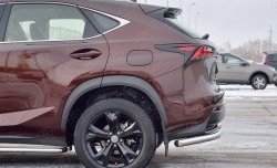 16 899 р. Защита заднего бампера (Ø63 мм уголки, нержавейка) SLITKOFF  Lexus NX200  Z10 (2014-2017) дорестайлинг  с доставкой в г. Майкоп. Увеличить фотографию 3