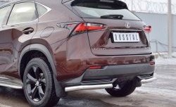 16 899 р. Защита заднего бампера (Ø63 мм уголки, нержавейка) SLITKOFF  Lexus NX200  Z10 (2014-2017) дорестайлинг  с доставкой в г. Майкоп. Увеличить фотографию 4