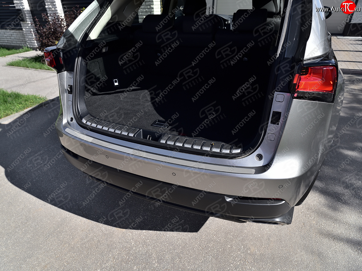 1 659 р. Защитная накладка заднего бампера Russtal Lexus NX200 Z10 дорестайлинг (2014-2017) (Нержавейка полированная)  с доставкой в г. Майкоп