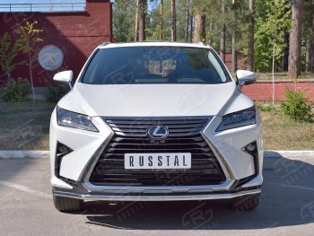 Защита переднего бампера (Ø42 мм, нержавейка, кроме F-Sport) SLITKOFF Lexus RX350L  AL20 (2017-2022) дорестайлинг, рестайлинг