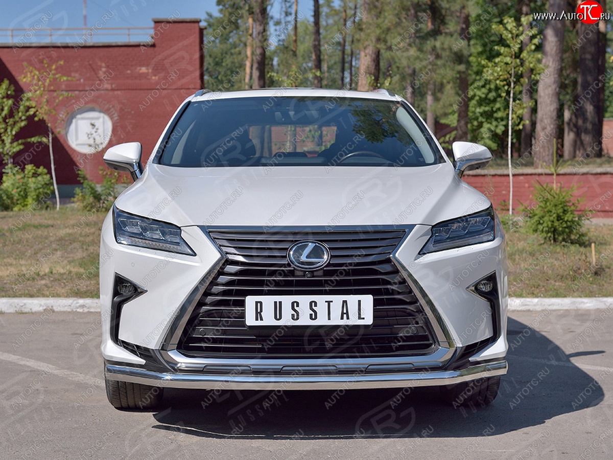 19 299 р. Защита переднего бампера (Ø63 мм, нержавейка, кроме F-Sport) SLITKOFF Lexus RX350L AL20 дорестайлинг (2017-2019)  с доставкой в г. Майкоп