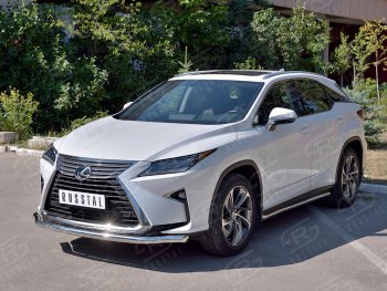 19 299 р. Защита переднего бампера (Ø63 мм, нержавейка, кроме F-Sport) SLITKOFF Lexus RX350L AL20 дорестайлинг (2017-2019)  с доставкой в г. Майкоп. Увеличить фотографию 2