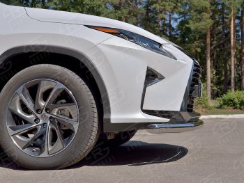 19 299 р. Защита переднего бампера (Ø63 мм, нержавейка, кроме F-Sport) SLITKOFF Lexus RX350L AL20 дорестайлинг (2017-2019)  с доставкой в г. Майкоп. Увеличить фотографию 3