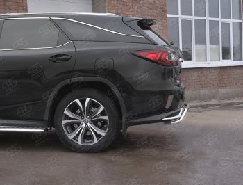 15 799 р. Защита заднего бампера (Ø42 мм волна, нержавейка, NOT F-SPORT) SLITKOFF  Lexus RX350L  AL20 (2017-2022) дорестайлинг, рестайлинг  с доставкой в г. Майкоп. Увеличить фотографию 3