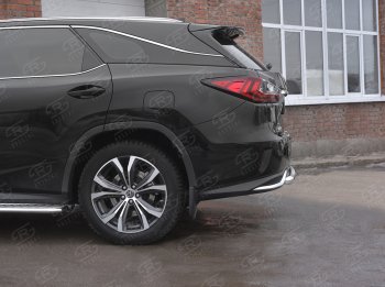17 999 р. Защита заднего бампера (Ø63 мм, нержавейка, NOT F-SPORT) SLITKOFF  Lexus RX350L  AL20 (2017-2022) дорестайлинг, рестайлинг  с доставкой в г. Майкоп. Увеличить фотографию 3