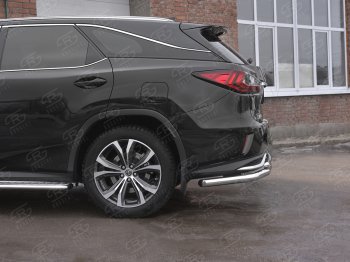 20 599 р. Защита заднего бампера (Ø63 и 42 мм, нержавейка, NOT F-SPORT) SLITKOFF  Lexus RX350L  AL20 (2017-2022) дорестайлинг, рестайлинг  с доставкой в г. Майкоп. Увеличить фотографию 3