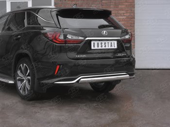 13 999 р. Защита заднего бампера (Ø75х42 мм, нержавейка, NOT F-SPORT) Russtal Lexus RX350L AL20 дорестайлинг (2017-2019)  с доставкой в г. Майкоп. Увеличить фотографию 2